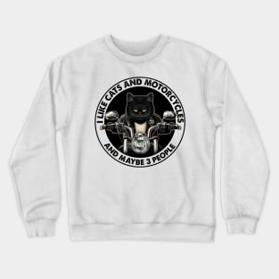 I Like Cats And Motorcycle Personalized Crewneck Sweatshirt